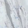 Vestido Longo de Chiffon com Estampa de Tinta Retro Romântico Estilo Francês com Amarração e Babados para Mulheres, Novo Vestido Curto Primavera 2026