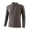 Roupa de trabalho para treino fitness com meio zíper, camisa polo para esportes ao ar livre e golfe, camisa de tênis masculina de manga longa, feita sob medida