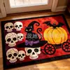 Alfombra de Velour para Piso de Halloween para Entrada, Absorbente de Agua, Antideslizante, Alfombra para Sofá de Sala de Estar, Resistente a Manchas, Resistente al Desgaste, Fácil de Mantener