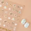 Redanco5D Embutido Popular Ouro e Prata Adesivos para Unhas Árvore de Natal Floco de Neve Adesivos Estéreo para Unhas Dr1568