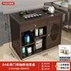 Mesa de Té Móvil, Mesa de Té Pequeña para Balcón, Uso en Casa, Sala de Estar, Carrito de Té con Ruedas, Mesa de Té Kung Fu, Gabinete de Té, Juego de Té con Calentador de Agua Integrado