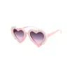 Óculos de Sol Infantis Moda Pérola Amor Atacado Meninas Transfronteiriços Pequena Princesa Novo Coração de Pêssego Óculos de Sol Anti-UV