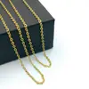 Collar de Acero Titanio 316L chapado en oro de 18K soldadura boca cruz vertical cadena plana cadena en O cadena fina para todo a partir de 2 m