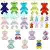 Mezclado con 20 Resina Acrílica Color Mágico Transparente Colgante de Oso Transparente Accesorios Creativos para Pulseras y Pendientes DIY