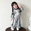 Conjunto Casual Dulce para Niñas Nueva Lindo Sudadera con Lazo Conjunto de Dos Piezas Moda de Otoño para Bebés Moderno y Genial