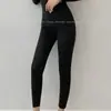 Blusa Térmica de Manga Longa Sem Marcas Aconchegante Forrada com Fleece Espessada Roupa Íntima Conjunto de Roupas de Outono e Calças para Mulheres Pijama Base Justo
