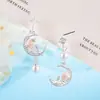 Pendientes de Borla de Perla Lunar Flor de Rosa Estilo Francés para Mujer, Diseño de Nicho, Elegantes y Graciosos, Pendientes de Nuevo Estilo 2026