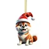 Nuevos Adornos Navideños de Alta Gama, Gorros Navideños Lindos de Alta Calidad, Colgantes de Perro Acrílicos que No se Desvanecen