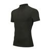 Camiseta Casual Respirável de Manga Curta para Uso Externo Camisa Polo com Gola Alta Zíper Meio Zíper Ajustada Secagem Rápida Top Esportivo Roupa Fitness Masculina