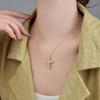 Joyería de Exportación Europea y Americana Moda Personalizada Oro Acero Inoxidable Collar con Colgante de Cruz Gargantilla Nicho para Mujer