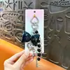 Llavero Colgante de Nudo de Cuero con Perlas, Accesorio para Bolsa de Llaves en Forma de Corazón, Llavero de Coche, Pequeño Regalo al por Mayor