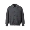FEE THE END Suéter Estilo Retro Old Money Outono/Inverno para Homens e Mulheres Cardigan de Tricô Peça Externa com Lapela Tricô M135