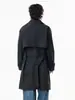 Nueva colección de otoño de Tangkezhe de gabardinas y chaquetas de corte holgado, de longitud media y doble botonadura, abrigos para hombre de moda estilo coreano, al por mayor