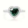 Transmissão ao Vivo Fonte Transfronteiriça Europeia e Americana Novo Anel Coração Rosa Boutique Anel de Diamante Moissanite Sintético Anel Totalmente Cravejado Feminino