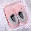 Pantuflas de Algodón Engrosado con Talón para Hombre, Otoño e Invierno Forradas de Felpa para Interior del Hogar Zapatos de Algodón Cálidos de Suela Gruesa para Mujer