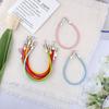 Bolso de Mano de Moda Creativo de Cuero PU Combinable con Todo con Cuerda de Muñeca Correa de Hombro Única Accesorios de Bolso de Transformación Tejido DIY