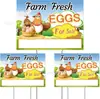 Letrero de Huevos Frescos de Granja Estilo Nuevo Transfronterizo Hecho de Material Plástico Corrugado para Venta de Huevos Rurales y Publicidad en el Patio