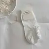 Meias Femininas Invisíveis com Renda, Meias Invisíveis Antiderrapantes, Meias Cano Curto de Algodão Cor Sólida, Meias Curtas Finas de Verão