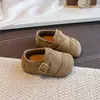Zapatos retro Birkenstock para niñas de 3-6-12 años, zapatos nuevos de otoño de suela blanda para niños pequeños, zapatos de cuero versátiles de punta redonda para niños
