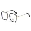Gafas lisas de montura cuadrada grande estilo coreano para mujer, rojo neto, lisas, verde mate, rojo, anti luz azul, gafas para miopía, cara grande para hombre