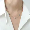 Collar de Acero de Titanio con Corazón Estilo Ins de Moda para Mujer, Diseño de Nicho con Cadena Minimalista para Clavícula de Corazón de Melocotón Europea y Americana de Lujo Ligero