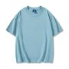 Para cross-border temu gola redonda manga curta alta qualidade cor sólida camiseta lavagem algodão camisa em branco tendência camiseta em branco para homens e mulheres