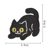 Parches bordados únicos de gato negro estilo oscuro, varias poses de gatitos, para reparar agujeros en la ropa, insignias bordadas para mochilas