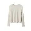 Camiseta Básica Blanca Redonda de Manga Larga para Mujer Xiaomi Yinuo, Gruesa para Otoño e Invierno, Ajustada, Versátil 11096