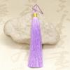 Borla redonda de seda helada de poliéster de 12 cm con hilo dorado, borla de seda helada, borla para Hanfu cheongsam hecha a mano, adornos colgantes de borla de solapa a presión, venta al por mayor