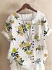 2025 Nova Camisa Feminina da Amazon para Primavera/Verão, Moda Casual Cruzada Europeia e Americana, Botão, Floral, Manga Longa, Fenda Lateral