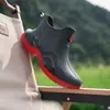 Botas de Lluvia de Talla Grande para Hombres y Mujeres, Botas de Lluvia Cortas Impermeables para Parejas, Estilo Camping, Zapatos de Agua Cálidos para Hombres, Zapatos de Goma, Zapatos de Cocina, Estilo Deportivo