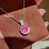Collar Octogonal Milenio Corte Seco Rosa Azul Glaciar Colgante Rojo Rosa Diamante de Alto Carbono Pendientes Coloridos Anillo de Piedra Preciosa para Mujer