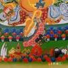 Pintura decorativa Thangka Tíbet impresión dorada 35*20cm una variedad de actividades opcionales para formar pintura de Buda Thangka