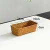 Cesta de Almacenamiento Tejida para Escritorio Nórdico Snacks Artículos Varios Organizador Cesta de Almacenamiento Tejida con Paja Caja de Almacenamiento para Cosméticos Transfronterizo