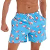 Calções de Praia Masculinos Transfronteiriços Estampados 3D Tamanho Grande Secagem Rápida Calções de Natação Série Frutas Flamingo Calções de Praia