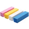 Lima de uñas colorida de 4 caras con forma de bloque de tofu, alta elasticidad, agujeros gruesos, duradera, bloque pulidor que no desprende partículas.