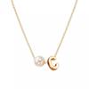 Colar de Pérolas com Letra Inicial Estilo Novo 26 Transfronteiriço, Colar de Letra de Pérola Elegante e Simples para Irmãs e Melhores Amigas