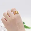 Anillo de Hoja Liso Estilo Ins Vintage para Mujer Anillo Apilable de Oro con Hoja de Olivo Anillo Ajustable de Acero de Titanio con Apertura