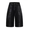 Pantalones Cortos Rasgados de Mezclilla Cropped Tendencia Punk Verano Hombres Rectos Sueltos Pierna Ancha Shorts Hip Hop Streetwear