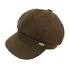 Gorra octogonal Melard de otoño e invierno para mujer, estilo newsboy, con logo metálico, boina vintage de pico de pato, gorra de pintor para adelgazar el rostro