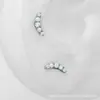 Pendientes de Titanio F136 con Cinco Filas de Circonita, Tachuelas para Cartílago del Oído, Joyería para Piercings de Aleación de Titanio G23, Tachuelas para Canal Auditivo, Tachuelas para Labios