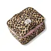 Bolsa de Armazenamento Estampa de Leopardo para Mulheres, Essencial de Viagem, Necessaire de Grande Capacidade, Bolsa de Maquiagem, Portátil, Impermeável, Organizador de Bagagem para Viagem de Negócios