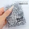 Taladro de joyería para uñas, taladro de fondo plano, diamante de imitación transparente, redondo, súper brillante, diamante blanco, cristal AB, decoración de uñas, diamante pequeño