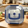 [envío gratis] caja de acero inoxidable para conservar la frescura, hogar, refrigerador, almacenamiento sellado, portátil, para frutas, lonchera, lonchera, lonchera