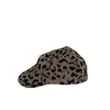 Sombrero Retro de Estampado de Leopardo Otoño e Invierno Europeo y Americano Gorra de Visera Versátil Casual Personalidad Boina Viaje al Aire Libre Boina de Pintor Gorra de Periódico Tendencia