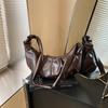 Nicho Único Extranjero Retro de Alta Gama Plisado Estilo Holgazán Casual Bolso Dumpling para Mujer para Viaje al Trabajo Combinable Bolso de Hombro Cruzado