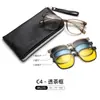 6235 Novos Óculos com Clipe Magnético com Acabamento de Luxo, Efeito Emagrecedor para Rostos Grandes, Óculos de Sol Polarizados para Homens e Mulheres, Podem Ser Adaptados com Lentes de Grau