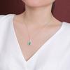 Colgante Geométrico Cuadrado Hueco de Plata de Ley S925 con Diseño de Ciervo Plateado, Jade, Moda Retro, Sentido de Alta Gama, Colgante Versátil de Temperamento