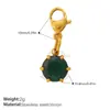 Europeo y Americano Nicho Lujo Ligero Zircón de Color Colgante con Cierre de Langosta Desmontable Acero Inoxidable DIY Cadena para Bolsos Accesorios de Pulsera