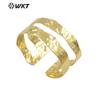 WT-B654 pulsera de anillo liso estilo ins de personalidad con diseño hueco chapada en oro de 18 quilates se puede personalizar con colgante de piedra o circonita
